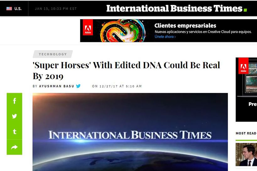 'Super caballos' con ADN editado podría ser real para 2019